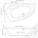Milano 140 akrylátová asymetrická vaňa ľavá